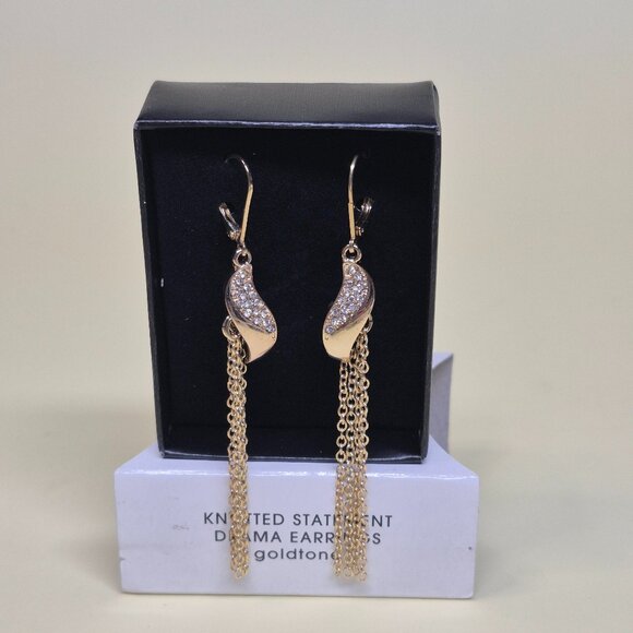 AVON Gold Tone Dangle Earrings - Picture 1 of 2